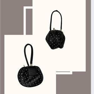 Stylish Black Polka Dot Wristlet